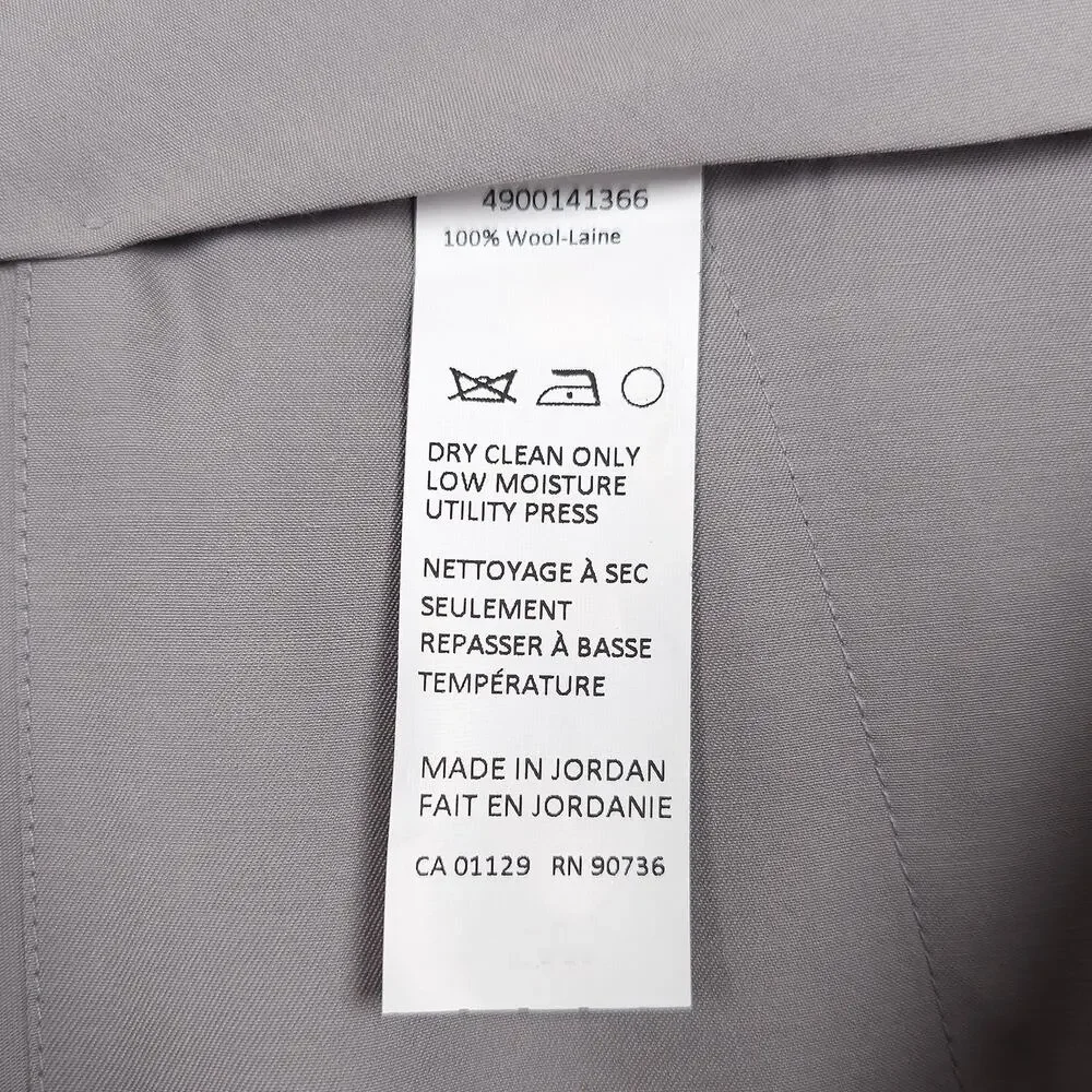 Calvin Klein Mens Slim Fit Wool Dress Pants 34x30 Light Grey Solid Pleated NWT